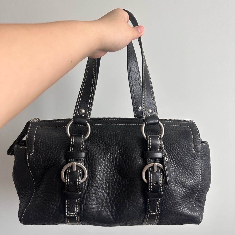 Black leather Coach Bag
